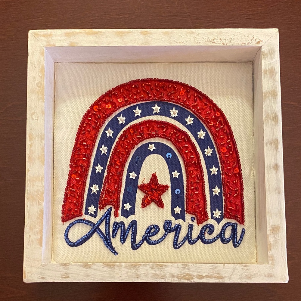 Patriotic Rainbow Holiday Sign